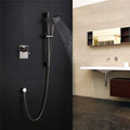 Bathroom Wall Mounted Brass Rain Shower Faucet System in Brushed Nickel Finish Simple Atmospheric Brushed Wall-Mounted Concealed Shower Set