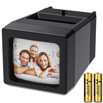 35mm Slide Viewer, 2X Magnification and LED Lighted Illuminated Viewing, Slide Projector for 35mm Old Slides (2AAA Batteries Included)