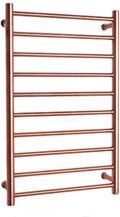Wall-Mounted Electric Towel Radiator, Energy Saving Towel Warmer and Drying Towel Rack, 10 Bars, Small Stainless Steel Mirror Heated Towel Rack for Bathroom (Ba-Rose Gold