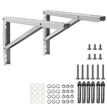 popmoon Wall Mounting AC Brackets up to 440lb/200kg Split Air Conditioner Bracket 21 5/8" Lx16 H Bracket Air Conditioner Bracket Set Adjustble 9000 Btu to 36000 Btu
