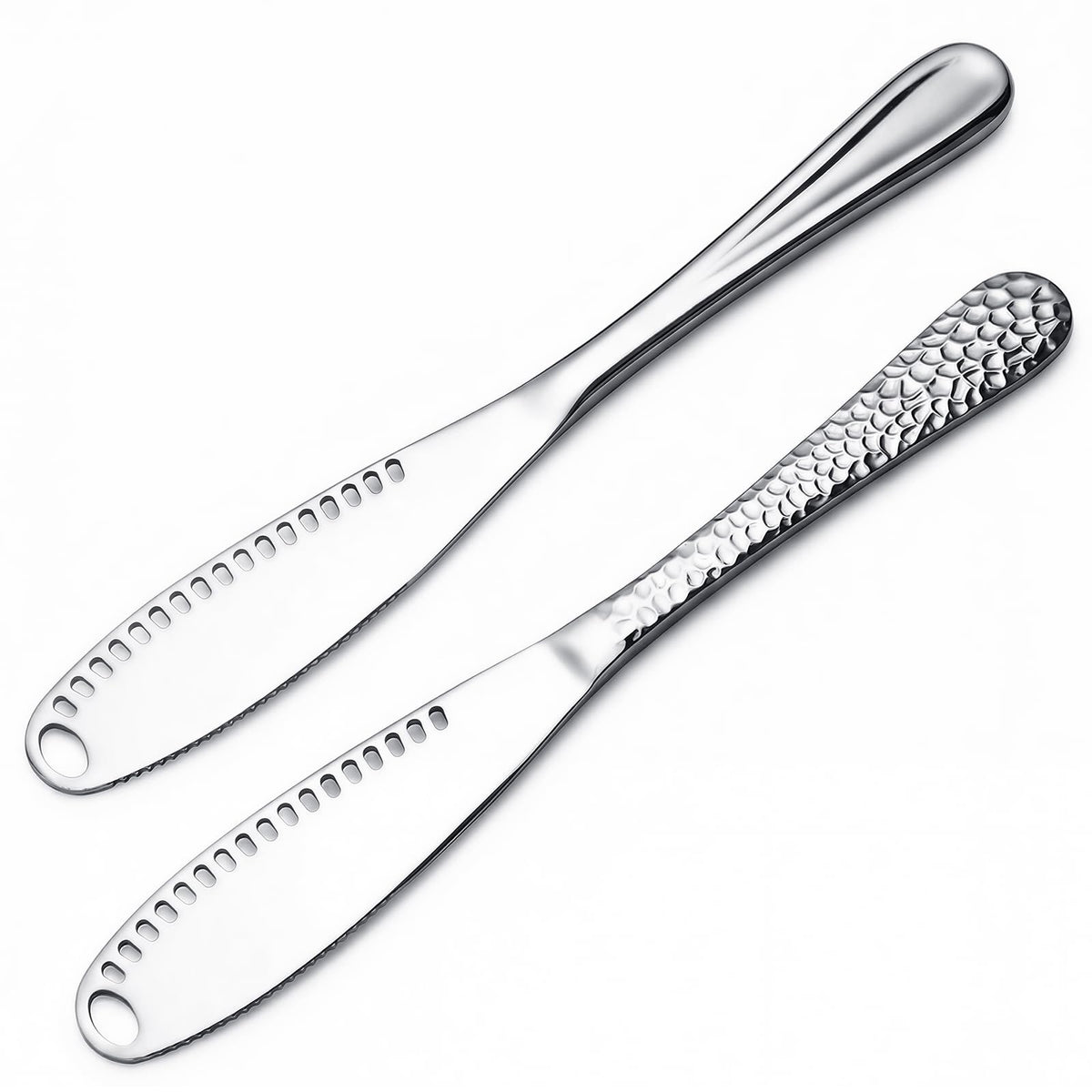 (2 pcs 3-in-1 Butter Spreader Knife - Stainless Steel Butter Knife for Butter & Cheese