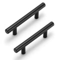Estmoon 30 Pack Cabinet Handles Matte Black Cabinet Pulls with 3 Inch Hole Center, Stainless Steel Kitchen Cabinet Handles Black Kitchen Handles for Cabinets and Drawers, 76mm Hole Centers