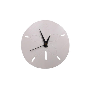 Sand Dollar Wall Clock – 3D Printed Coastal Beach Decor, 8"x8" Modern Ocean Theme Clock, Nautical Home Accent, Handmade Beach House Gift