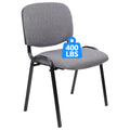 Clatina Stackable Waiting Room Chairs, Cloth Fabric Guest Reception Chair with Upholstered Thickene Seat and Back Support, Stacking Chair Metal