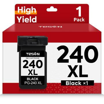 240XL 241XL Ink Cartridge Compatible for Canon PG-240XL CL-241XL 1 Black | for MG3600 MG3620 MG3520 TS5120 MG2120 MG2220 MG3220 MX372 MX472 Printer Ink Cartridge High Yield Smart Chip 1-Pack