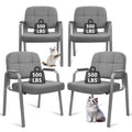 Clatina Big & Tall 500 Lbs Waiting Room Guest Chair, Leather Office Reception Chair No Wheels with Padded Arms for Elderly Home Desk Conference