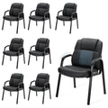 Sweetcrispy Waiting Room Chairs Set of 6, Executive Office Guest Chairs, Black