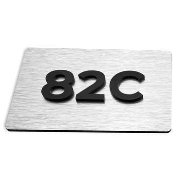 ALÚMADESIGNCO Office Number Placards - Unit Identification signage - Suite Sign - Apartment Door Numbers - Room Number Signs - Hotels Plaques - Classroom Indoor Plate