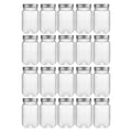 novelinks 16 oz Clear Plastic Jars with Lids, Refillable 16oz Mason Jars with Lids & Storage Containers for Kitchen & Household Use (20 Pack,Silver)