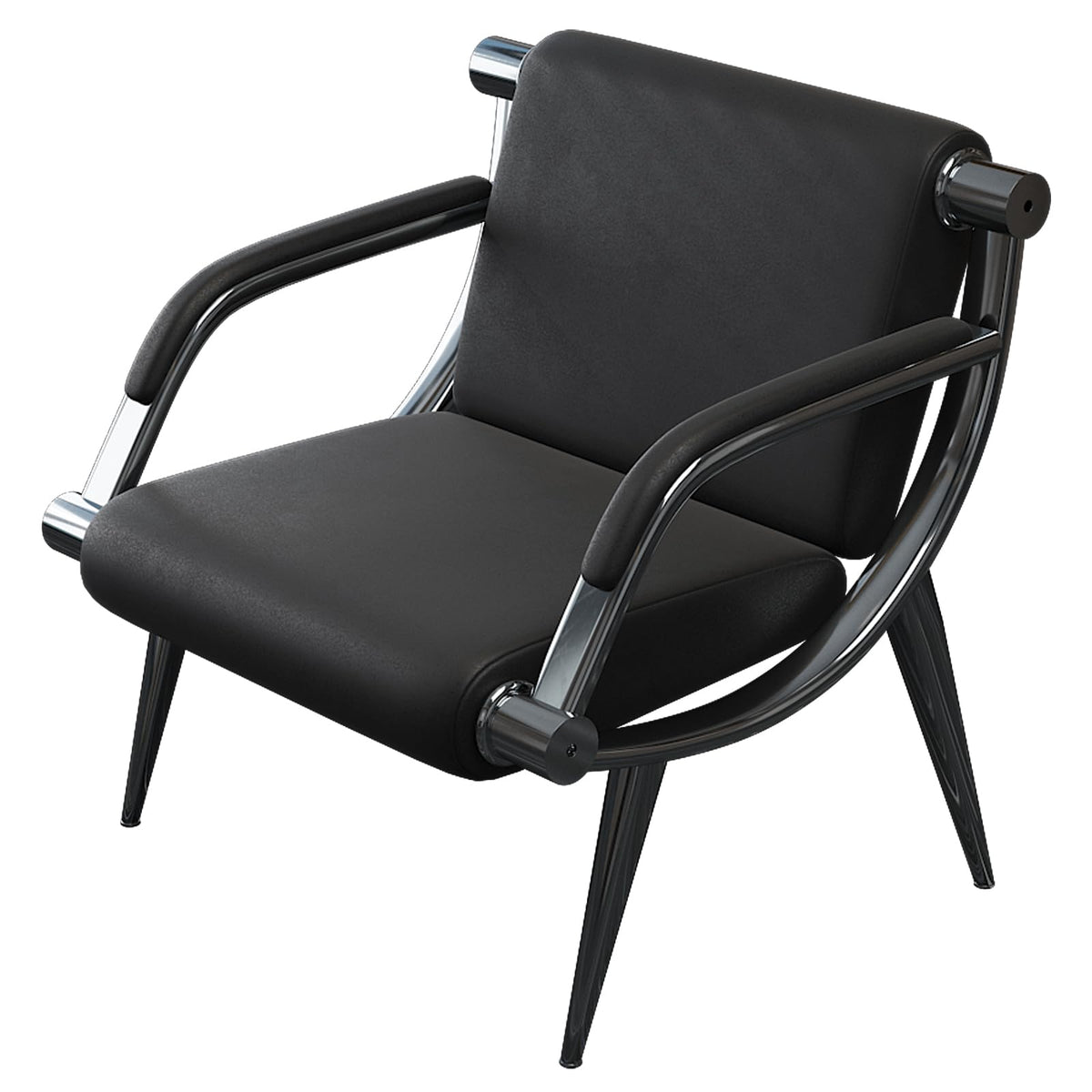 Wonline Waiting Room Chair with Armrest Black Pu Leather Office Furniture, Office Guest Seating Lobby Conference Reception Chairs for Airport