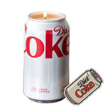 Diet Cola Soda Can Candle, Free Bonus Sticker Bundle, Cola Scent, Diet cola Merch, Birthday Gift, Christmas, or Holiday, Unique Gift, Diet cola soda Lover, Hand Poured Soy Wax