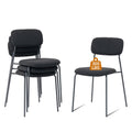Sidanli Stackable Waiting Room Chairs, Armless Upholstered Guest Chairs Set of 4 with Comfotable Cushion for Conference Reception Break Room