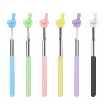 6PCS Pointer Finger Sticks, Extendable Teacher Pointer for Classroom, Retractable Hand Pointer for Whiteboard, Must-Have for Presentations & Teaching