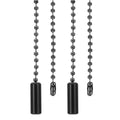 PATIKIL 1M 3.3ft Ceiling Fan Pull Chain, 2 Pcs Beaded Pulls Cord Extender Cylinder Pendant for Fan Light Chandelier Table Lamp Pulling Switch, Black