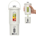 Portable Blender for Shakes and Smoothies, 17oz Personal Blender with Detachable To-Go Cup & Carry Handle, USB-C Rechargeable Mini Juicer, Auto-Shutoff, BPA Free, White