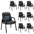 Sweetcrispy Waiting Room Chairs Set of 8, Executive Office Guest Chairs, Black