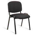 Clatina Stackable Waiting Room Chairs Fabric Black Reception Chair Metal with Thickened Seat Back Cushion for Waiting Conference Room Guest