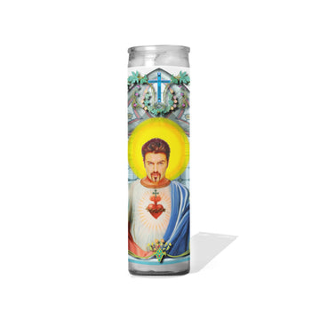 Saint George Patron Saint of Michael - Celebrity Prayer Candle : Unscented | 8 inch Glass Prayer Votive - Handmade in USA | Funny Gift Idea