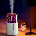 Simulated Volcanic Lava Humidifier with Colorful Ambient Light, Aromatherapy Sprayer for Bedroom, Living Room & Office – Boosts Air Moisture and Relieves Indoor Dryness,180ml Portable (white)