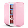 BEICHEN Mini Fridge,6 Liter / 8 Can Small Fridge for Bedroom, Car, Office & Dorm, AC100-120 V/DC 12 V Portable Thermoelectric Cooler & Warmer for Skincare, Food, Drinks,Pink