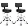 Superjare Drafting Chair with Back, Set of 2, Swivel Barstools, Adjustable Height Rolling Stool with Footrest, Standing Desk Chair for Counter