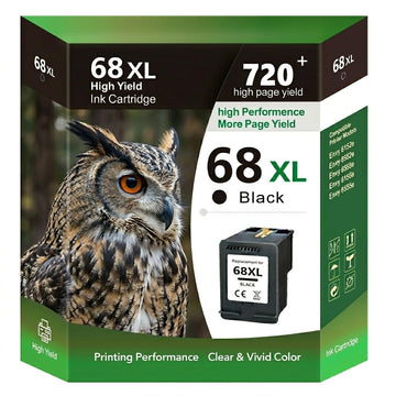 68XL Black Ink Cartridge Replacement for HP 68 Ink, Compatible with HP Envy 6155e 6555e 6100e 6500e 6552e 6558e 6122e Printers, High Yield (1 Black)