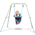Sportspower My 1st Toddler Swing - Heavy-Duty Baby Indoor/Outdoor Swing Set with Safety Harness, Blue, 52"L x 55"W x 47"H
