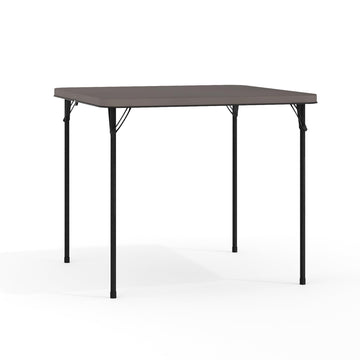 Flash Furniture Dunham 2.83' Square Plastic Folding Event Table with Carrying Handle, Bi-Fold Banquet Table for Indoor/Outdoor Events, Dark Gray