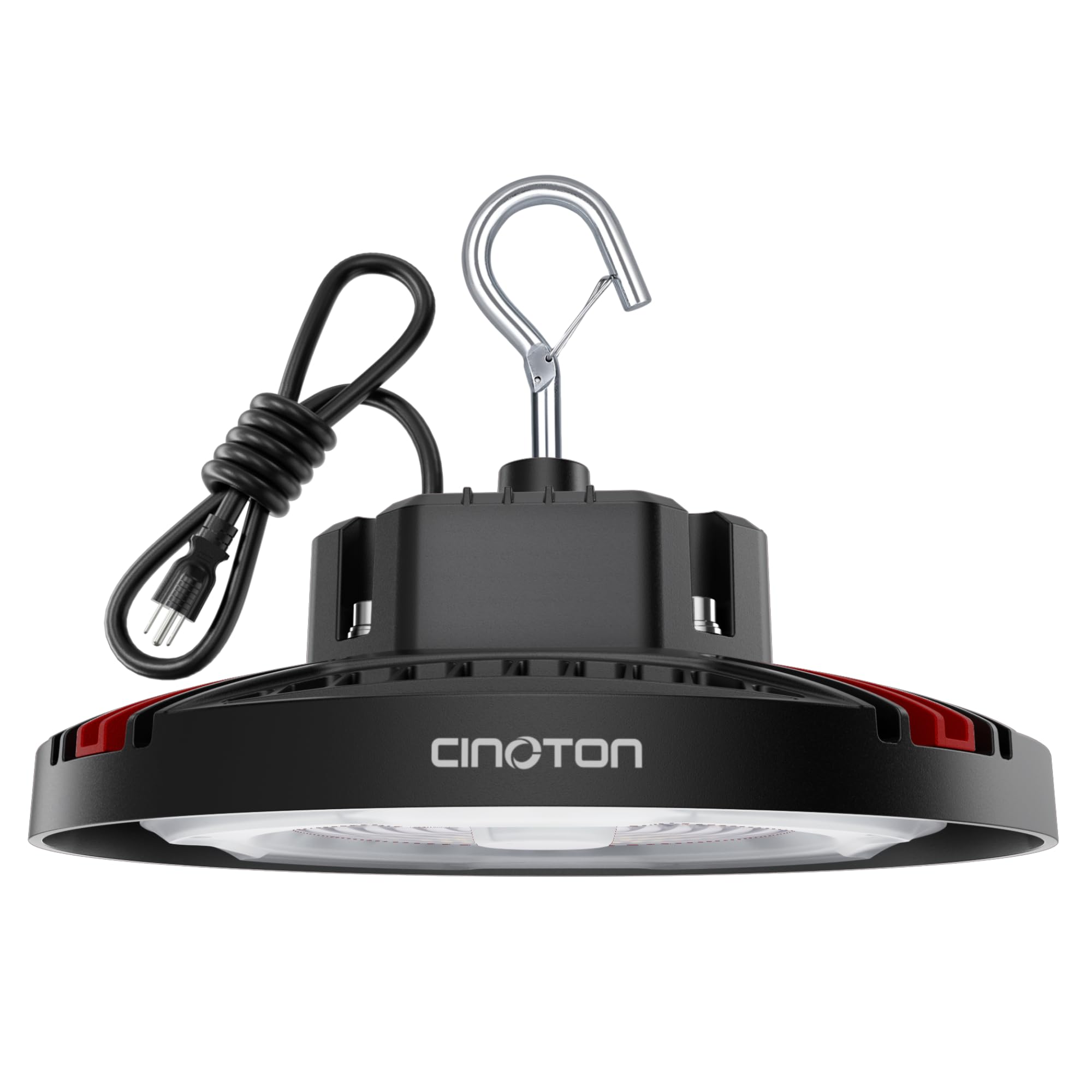 CINOTON 160W UFO LED High Bay Light, Aluminum LED Shop Lights with 24000LM, 5000K Commercial Bay Lighting for Warehouse Garage Workshop Factory, 6' Cable & Safety Rope, ETL Listed 1 Pack