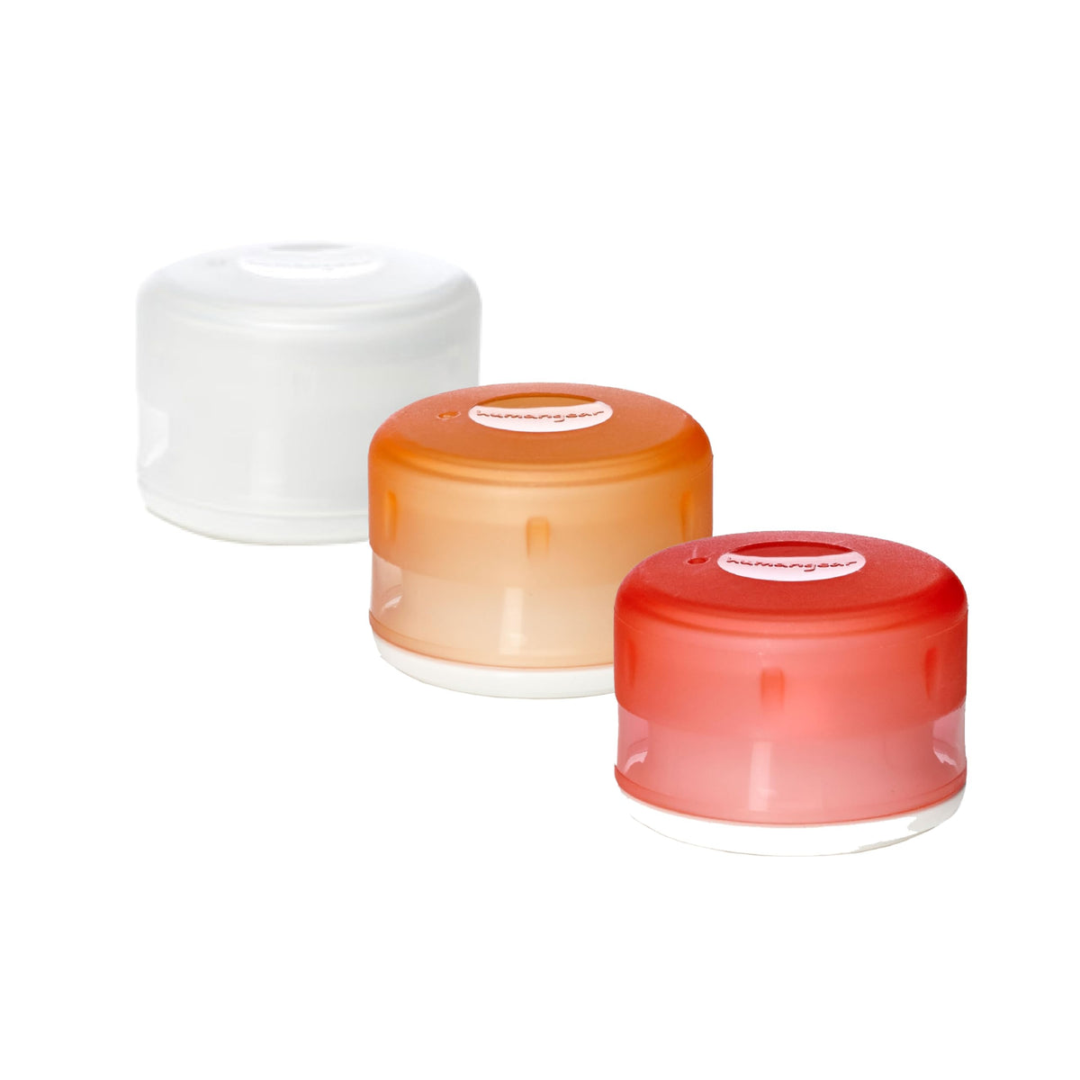 humangear GoTubb – Storage Containers for Snacks, Small Essentials and Travel Gear, Made from Food-Safe Materials, Clear/Orange/Red, Small (3-pack)