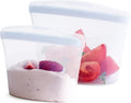 Stasher Silicone Reusable Food Storage Bags, 2-Pack Bowls, Reusable Freezer Bags, Microwave, Dishwasher, Oven Safe, Sous Vide, Lunch Containers, Eco Friendly, Food-safe Silicone Snack Bag, Clear | Reusable Food Bags