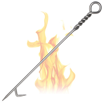 40'' Fire Poker for Fire Pit, 316 Stainless Steel Heavy Duty Fire Pit Poker, Twisted Rope Design Fireplace Poker, One-Piece Fire Pit Tools for Outdoor Bonfire and Indoor Wood Stove