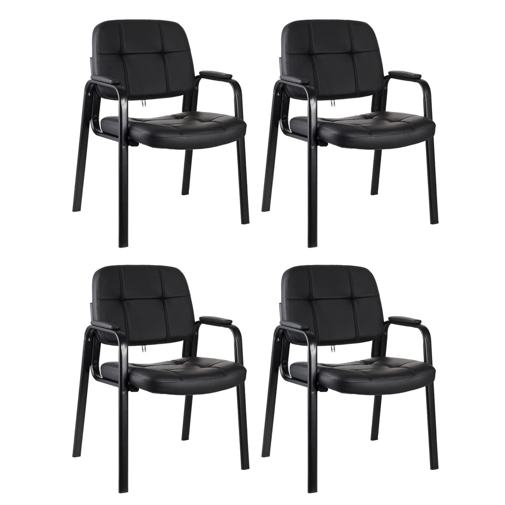 Clatina Classic Reception Chair with Padded Armrests and Sturdy Steel Frame, Ergonomic Guest Chair for Office Conference Waiting Meeting Room,