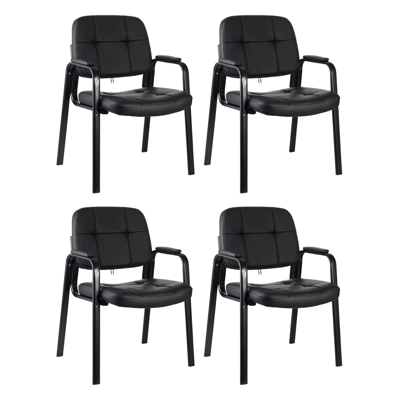 Clatina Classic Reception Chair with Padded Armrests and Sturdy Steel Frame, Ergonomic Guest Chair for Office Conference Waiting Meeting Room,