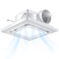 12" Bathroom Exhaust Fan with Dimmable Light, Easy Install, 110 CFM, 1.0 Sones Quiet Ceiling 10x10" Mount Vent Fan with 4" Duct, Household Extractor Fan Light Combo for Home Laundry Garage Gym Office