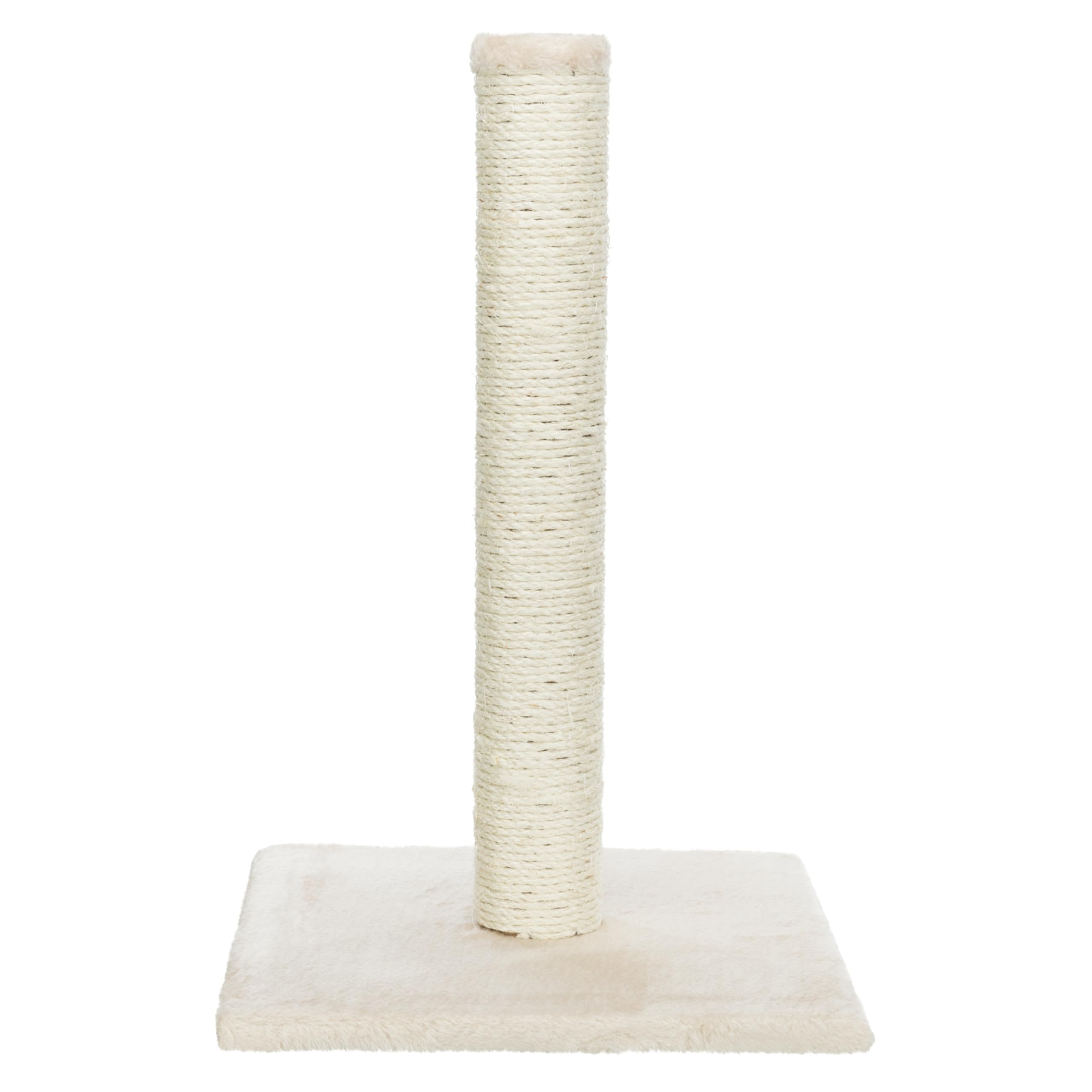 Trixie Parla Cat Scratching Post 24.4 Inch - Cat Scratcher with Soft Fabric Covering Base and Durable Natural Jute Rope - Beige