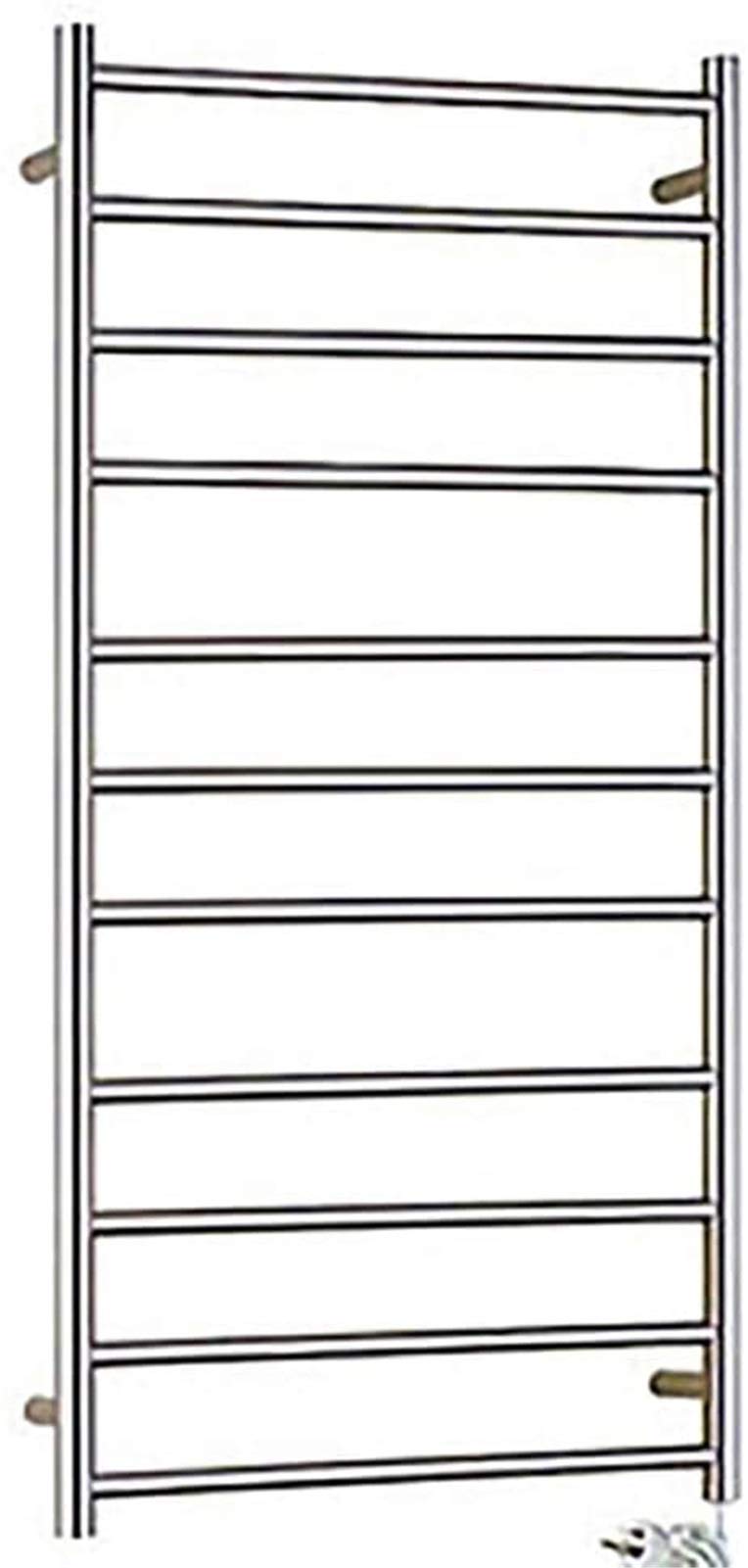 Bathroom Wall Heater Electric Towel Warmer Rack, Bathroom Shelf 304 Stainless Steel Towel Heated Warmer Dryer Rack with 11 Bars Wall Mounted Polished,Plugin