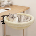 Petcozife Cat Desk Bed, 16"x16" Sturdy Rotating Cat Bed for Desk with Removable Washable Soft Fabric Hammock Cover, Stable Holds Up to 50 lbs, Space Saving Cat Perch for Home Office, Game Table