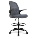 Primy Drafting Chair Tall Office Chair with Flip-up Armrests Executive Ergonomic Computer Standing Desk Chair with Lumbar Support and