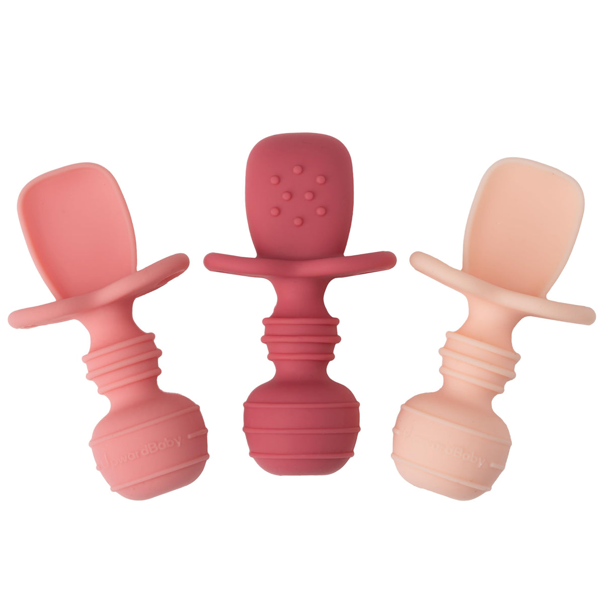 Silicone Baby Spoons Self Feeding 6 Months - Feeding Essentials, Baby Led Weaning Supplies, BPA Free, Chewable Toddler Utensils with Anti Choke Barrier