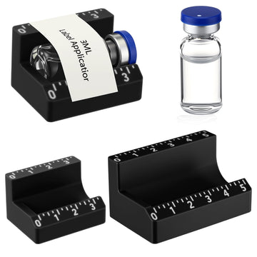 2 Pcs 3ml and 10ml Peptide Vial Label Applicator Bottle Labeling Application Tool for Small Jars Essential Oils Containers Bottles (Black)