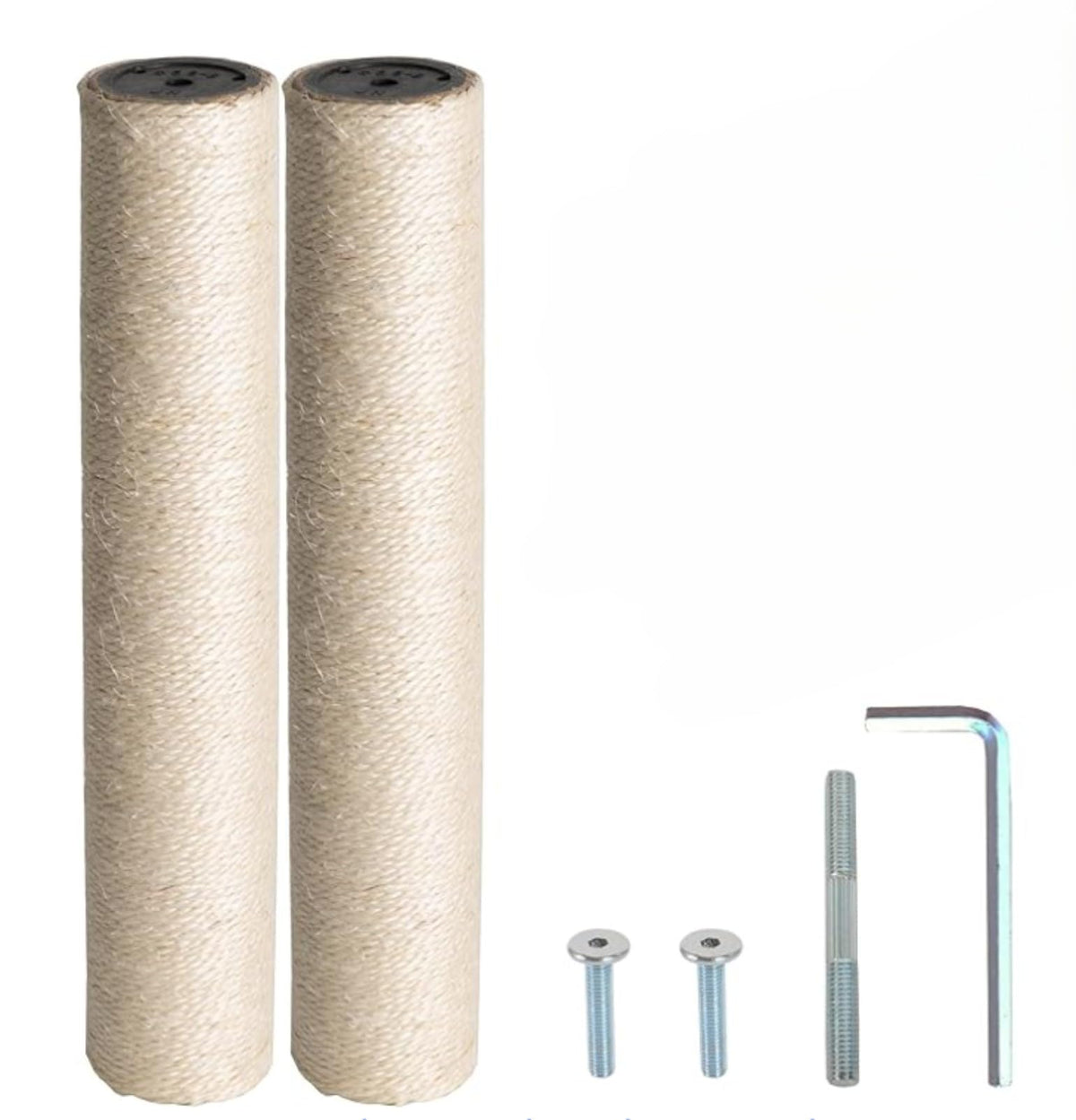 2-Pack Natural Sisal Cat Tree Replacement Post - 14 Inch Durable Cat Tower Scratching Post Refill - Compatible with M8 Screws for Modern Cat Tree & Cat Tower Repair