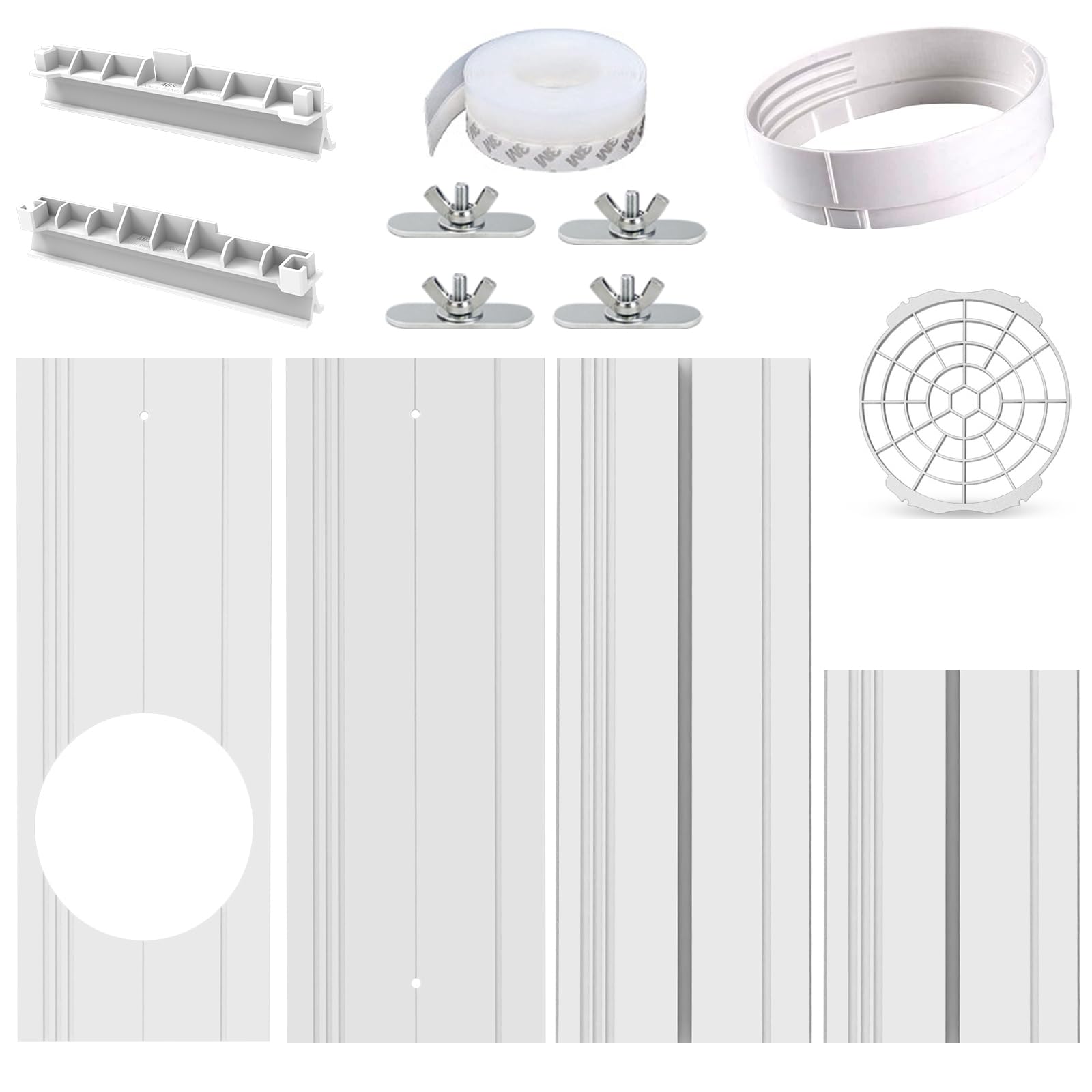 Wafloter Portable Air Conditioner Window Seal Kit, AC Window Seal Suitable for 5.9” AC Exhaust Hose, Adjustable Vertical/Horizontal Sliding Window Vent Seal Plates for A/C Unit Window Vent Kit