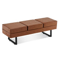 Barberpub Waiting Room Chairs, Heavy Duty Office Guest Reception Bench, Faux Leather Upholstered Lobby Chairs for Salon, Conference Room 7008