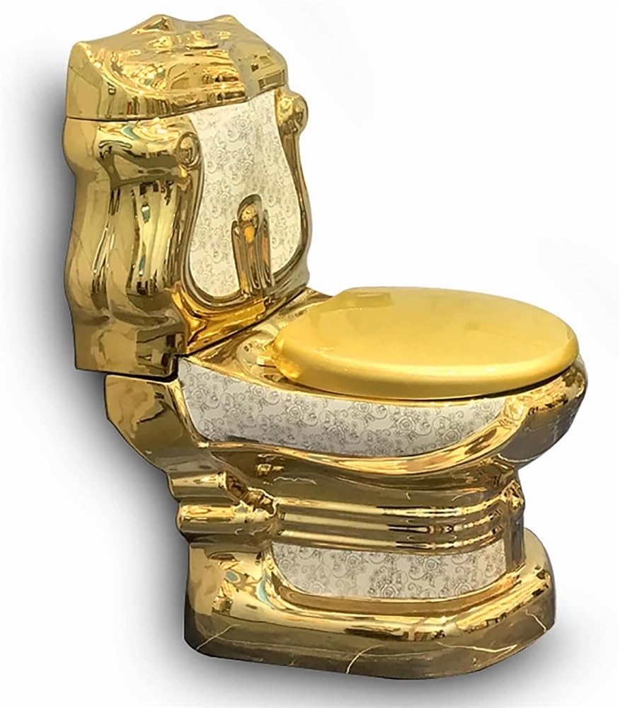 Golden Toilet One Piece Toilet Super Hotel Bathroom Pumping Household Personality Creative Ceramic Toilet