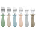 PandaEar 6 Pack Baby Forks for Self Feeding | Stainless Steel Tips & Silicone Handle Baby Utensils for Toddlers & Kids | BPA-Free, Easy Grip, Dishwasher Safe Feeding Forks for Baby Led Weaning