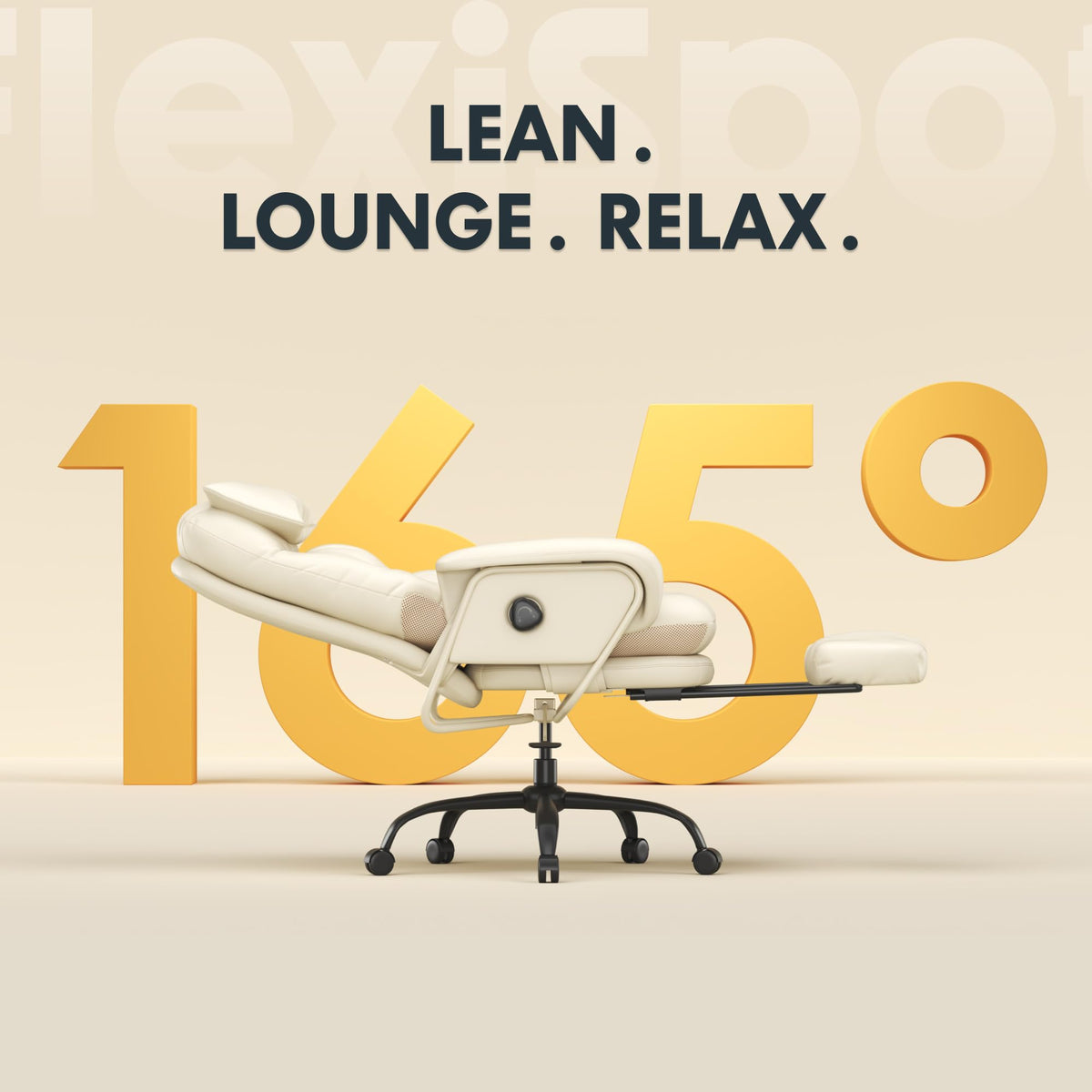 Flexispot Multi-task Ergonomic Office Chair with Footrest Computer Desk Chairs Indoor Lounge Chair with 90-165° 4-level Reclining, Chairs for