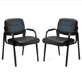 Sweetcrispy Waiting Room Chairs Set of 2, Office Guest Chairs No Wheels, 2 PCS Set, Inky