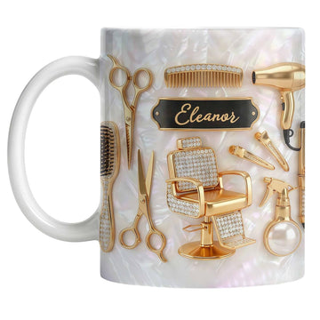 Master Of Style, Personalized Coffee Mug, Gift For Hairstylist Lovers, Custom Name Hairdresser Cup, Cosmetology Graduation Present, Salon Owner Drinkware, Barber Birthday, Beauty School Student