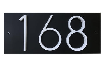 Personalized Address Plaque with Metal House Numbers for Outside-Display Your Address Numbers with a Modern Custom Address Sign in Horizontal or Vertical Directions